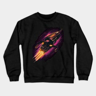 Galactic Adventure - Spaceship Flying in Space Crewneck Sweatshirt